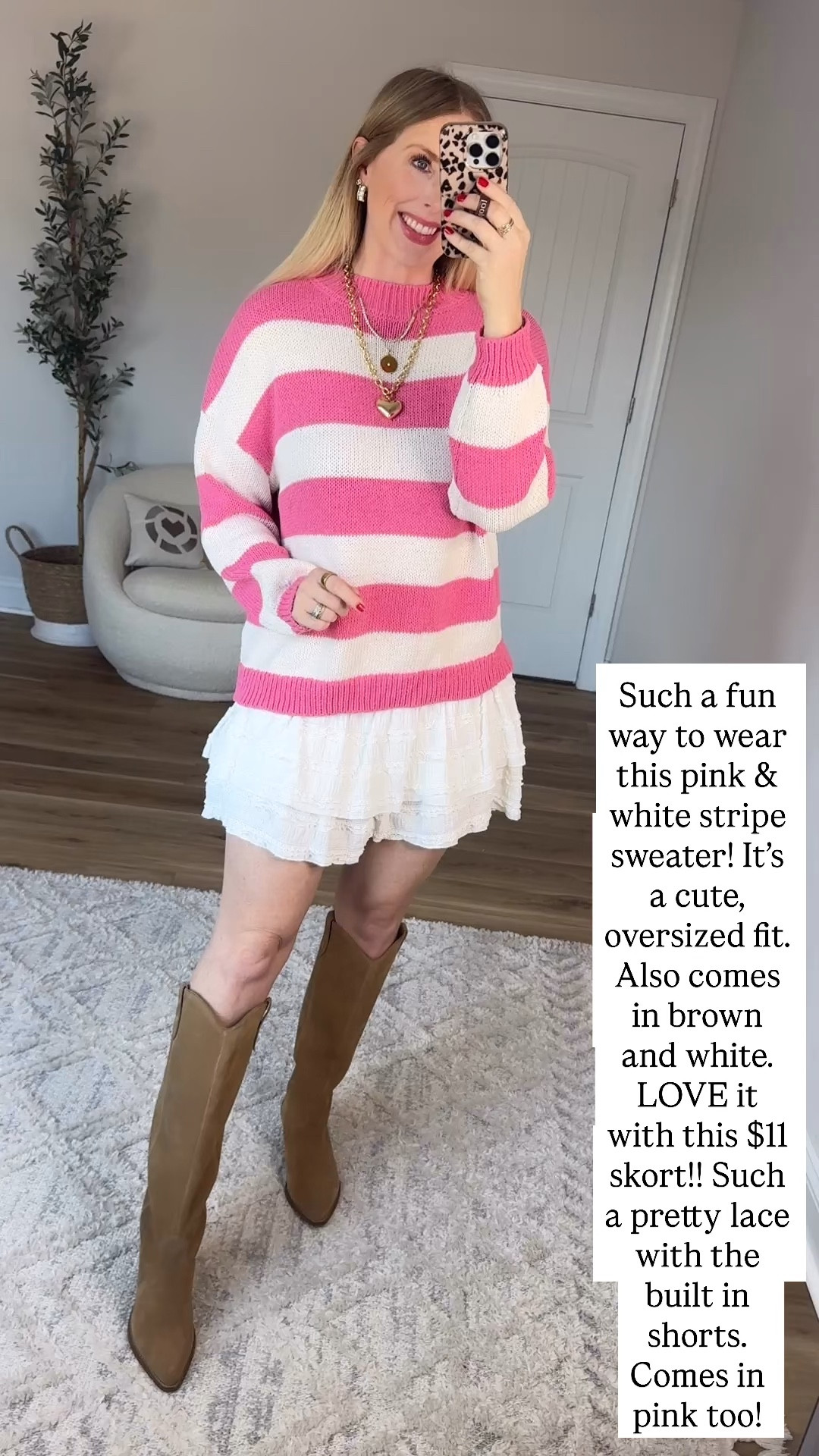 Walmart try on, Walmart outfit, Walmart fashion, pink and white striped sweater, white lace skort

Small sweater, medium skort 

#LTKdayinmylife #LTKootd
