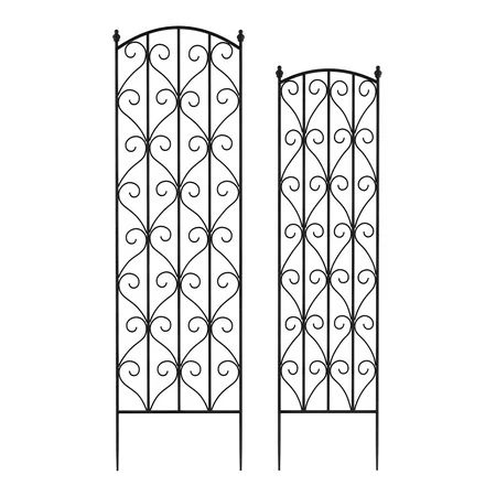 Pure Garden Garden Trellis- For Climbing Plants-Set of 2- Metal Panels with Decorative Scrolls-(Blac | Walmart (US)