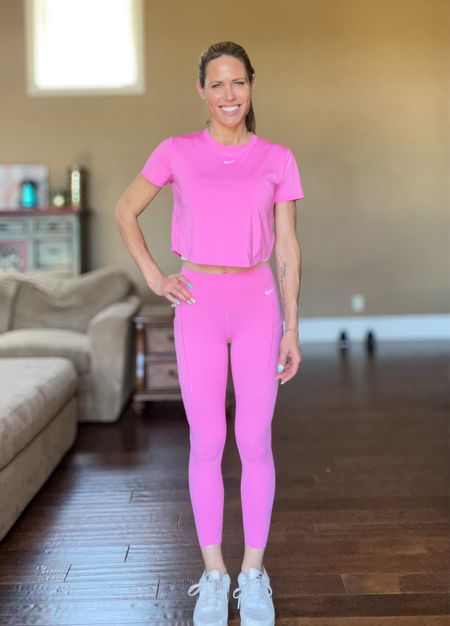 Cutest, bubblegum pink workout set!!  These pants are buttery soft and so is the crop.  I rarely buy Nike to be completely honest, but this set is phenomenal!  

#bubblegumpink #nike #pinkworkoutset #pinkfitnessset #pinkactivewear #activewearset

#LTKActive #LTKsalealert #LTKfindsunder100