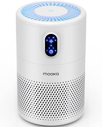 MOOKA Air Purifiers for Home Large Room up to 1076 ft², H13 True HEPA Air Filter Cleaner, Odor Eliminator, Remove Smoke Dust Pollen Pet Dander, Night Light(Available for California) | Amazon (US)