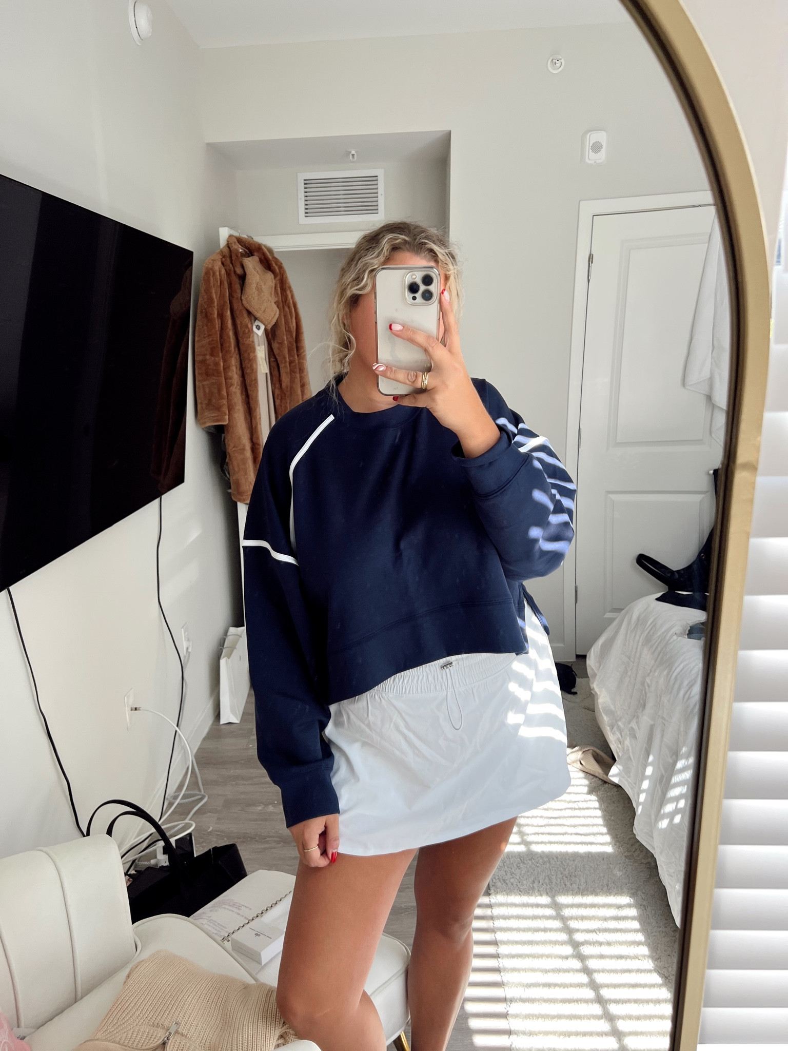 Such a great spring transitional outfit. Great for a casual weekend at home or on vacation! 

YPB line, Abercrombie, pullover sweater, mini skirt, activewear, travel outfit, casual outfit, midsize fashion

#LTKcurves #LTKSeasonal #LTKtravel