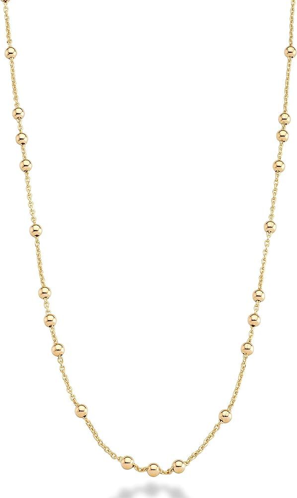 Miabella Italian 18K Yellow or Rose Gold Plated Beaded Ball Rosary Long Wrap Layering Station Cha... | Amazon (US)