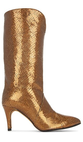 Agnes Metallic Boot in Brown | Revolve Clothing (Global)