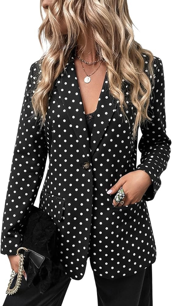 Floerns Women's Casual Long Sleeve Graphic Colorful Blazer Work Suit Jackets | Amazon (US)