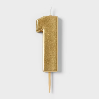 Number 1 Gold Candle - Spritz™ | Target