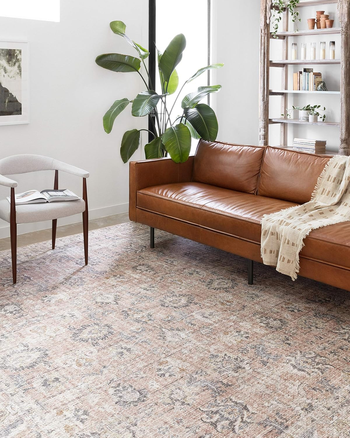 Loloi II Skye Collection SKY-01 Blush / Grey, Traditional 7'-6" x 9'-6" Area Rug | Amazon (US)