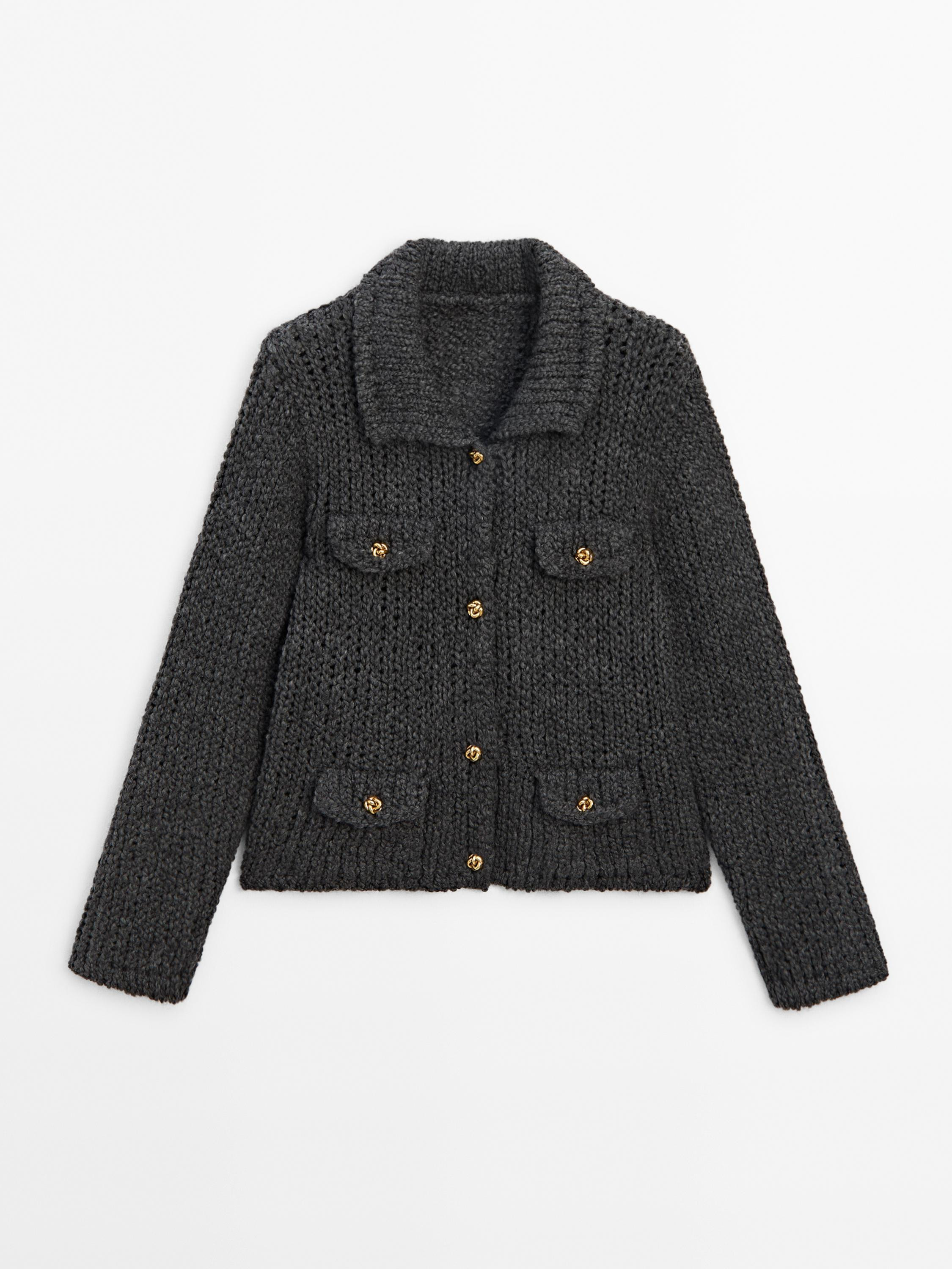 Knit cardigan with pocket details | Massimo Dutti US