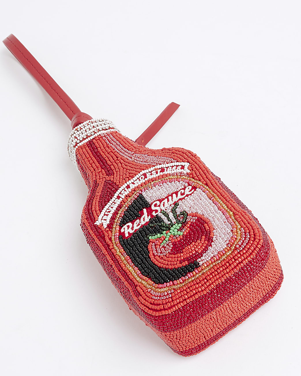 Red Premium Red Sauce Beaded Clutch Bag | River Island UK & IE