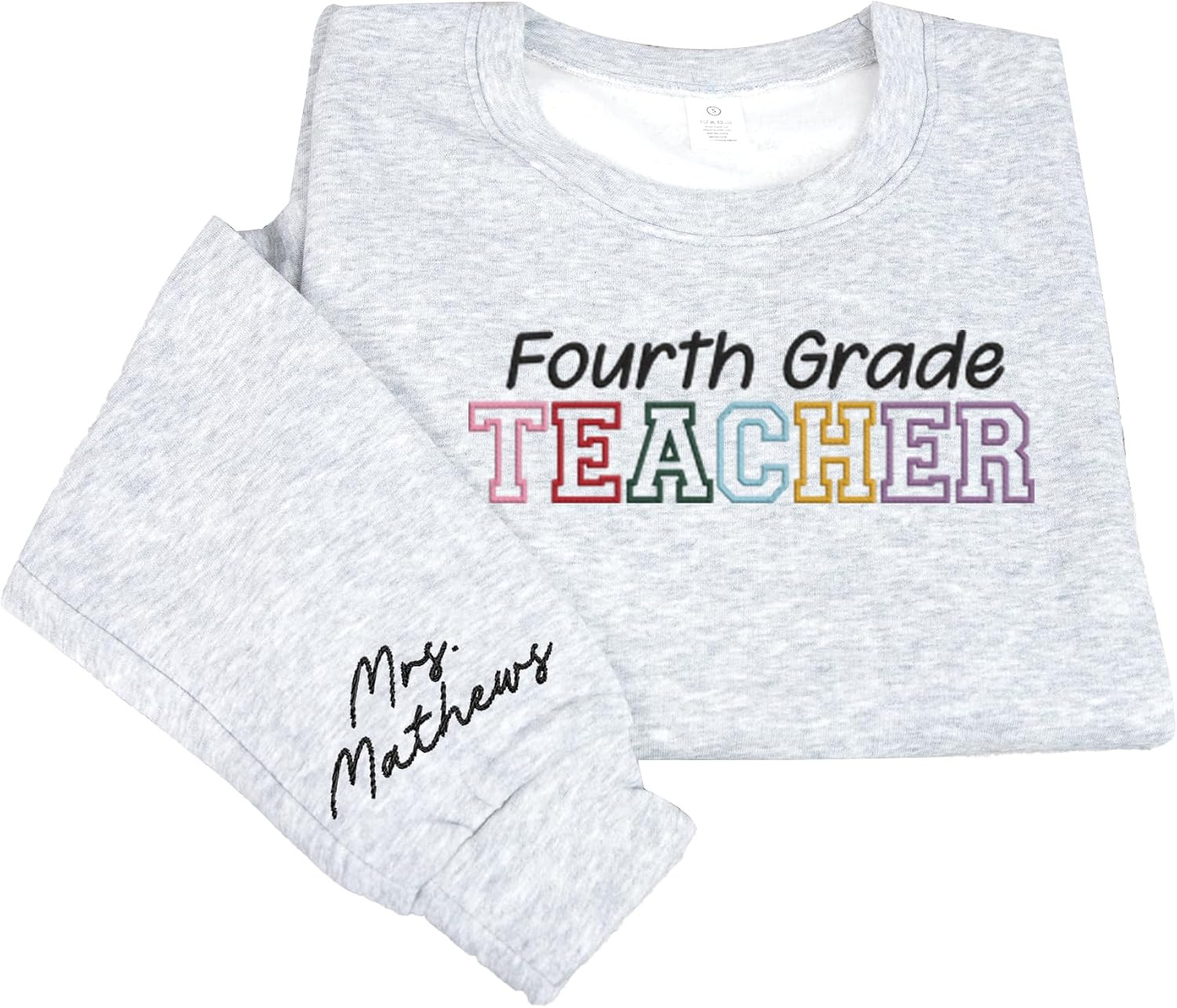 NAZENTI Personalized Teacher Sweatshirt, Embroidered Name Shirt for Women, Perfect Teacher Gift | Amazon (US)