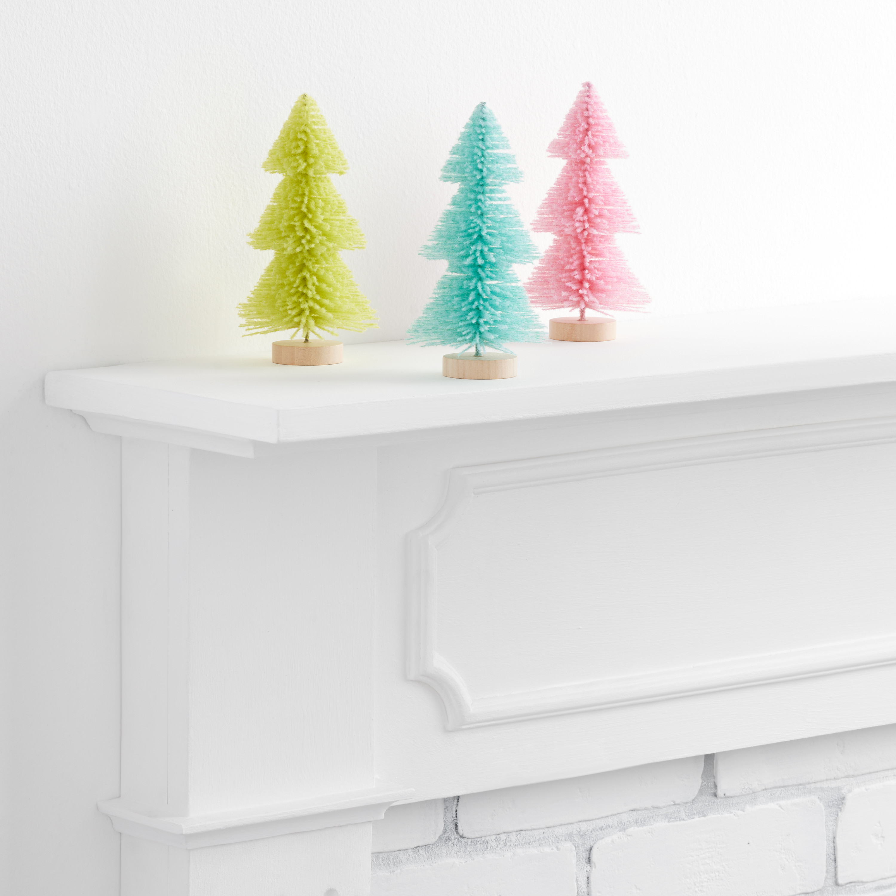 Flocked Bottlebrush Tabletop Tree Decor 3 Pack | World Market