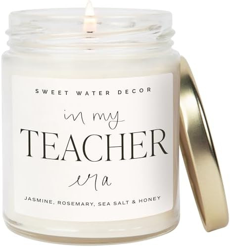 Sweet Water Decor in My Teacher Era Candle - Teacher Appreciation Gift - Jasmine, Rosemary, Sea S... | Amazon (US)