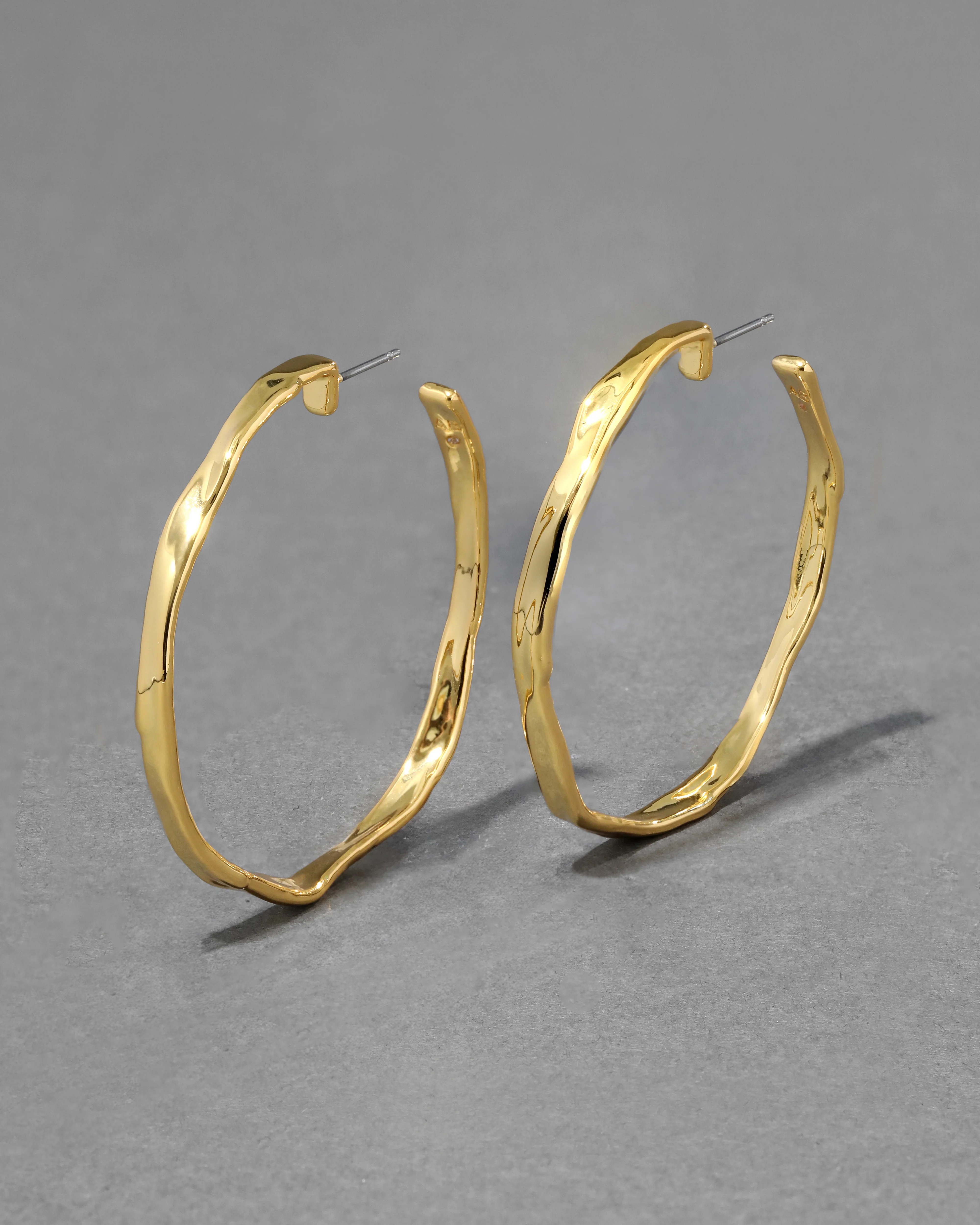 Brut Gold Skinny Hoop Earrings | Alexis Bittar | Alexis Bittar