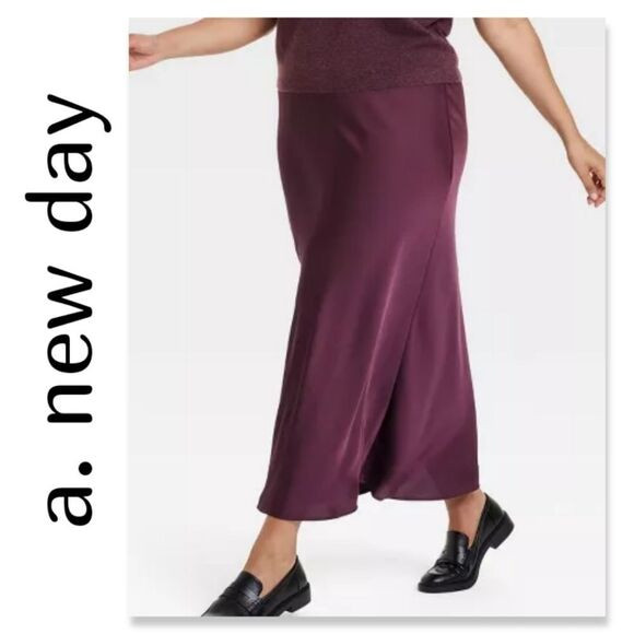 NWT A.  New Day Maxi Skirt In Burgandy | Poshmark