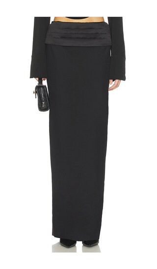 AREA Tuxedo Column Skirt in Black. - size 2 | Revolve Clothing (Global)