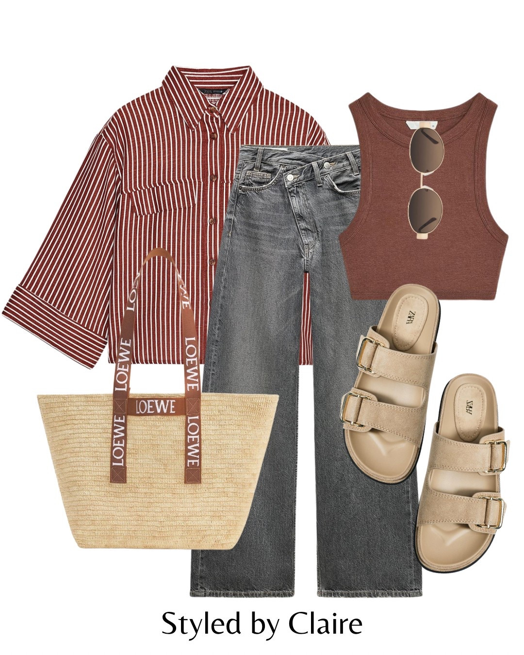 You can’t go wrong with a stripe shirt👌🏼
Tags: terracotta cropped shirt crop top Zara drop waist band wide leg grey jeans suede mules sandals strap raffia bag Loewe fashion spring summer inspo outfit ideas chic women’s style capsule wardrobe city break casual basics Dubai Ibiza Barcelona#LTKspring 

#LTKstyletip #LTKsummer