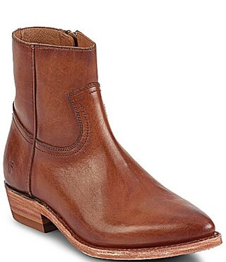 Frye Billy Leather Zip Up Western Booties - 8 | Dillard's