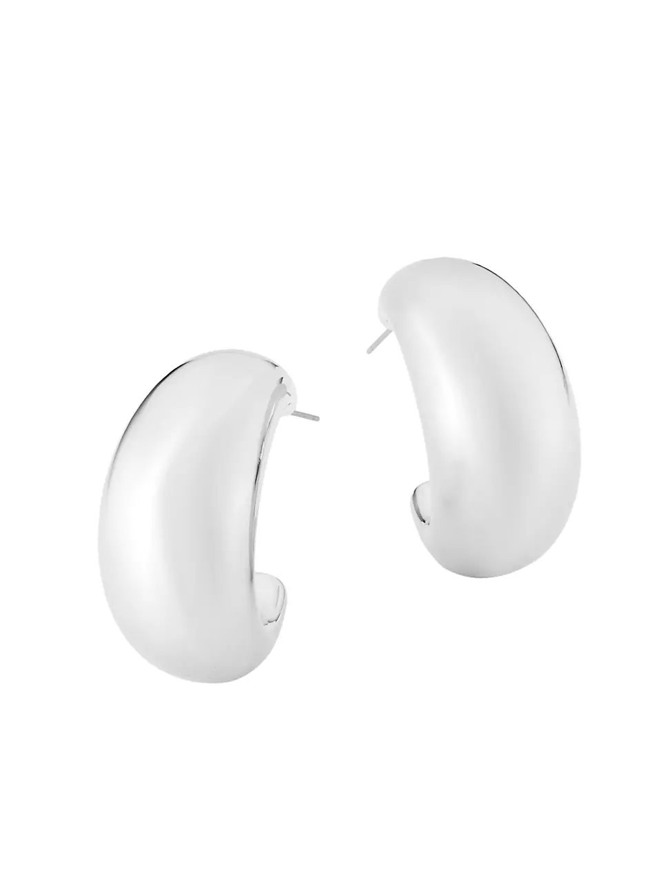 Rhodium-Plated Half-Hoop Earrings | Saks Fifth Avenue