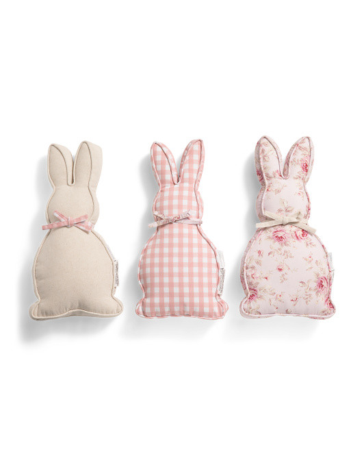 3pk 9x18 Bunny Shaped Shabby Pillows | TJ Maxx
