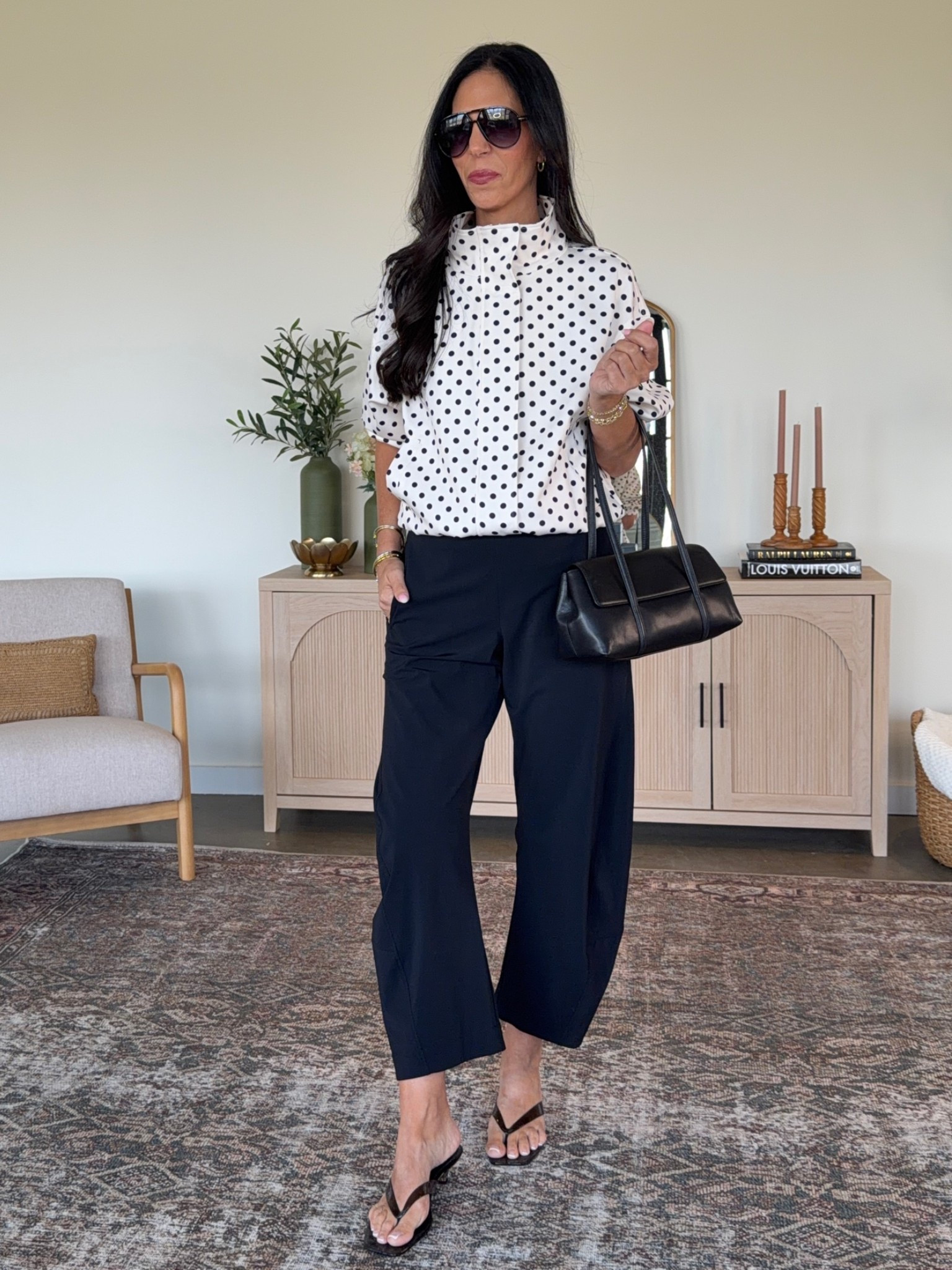Loveeee this look for Spring- these pants are a perfect look for less 
Pants - small 
Polka dot jacket- small