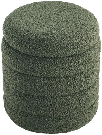 Get Set Style Modern Round Ottoman with Soft Padded Seat, Storage Vanity Chairs for Makeup, Uphol... | Amazon (US)