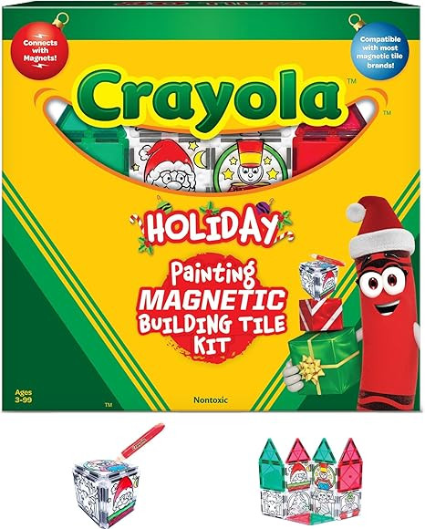 CreateOn Crayola PaintOn Holiday Magnetic Tiles, Magnetic Kids’ Building Toys, STEM Learning Tr... | Amazon (US)