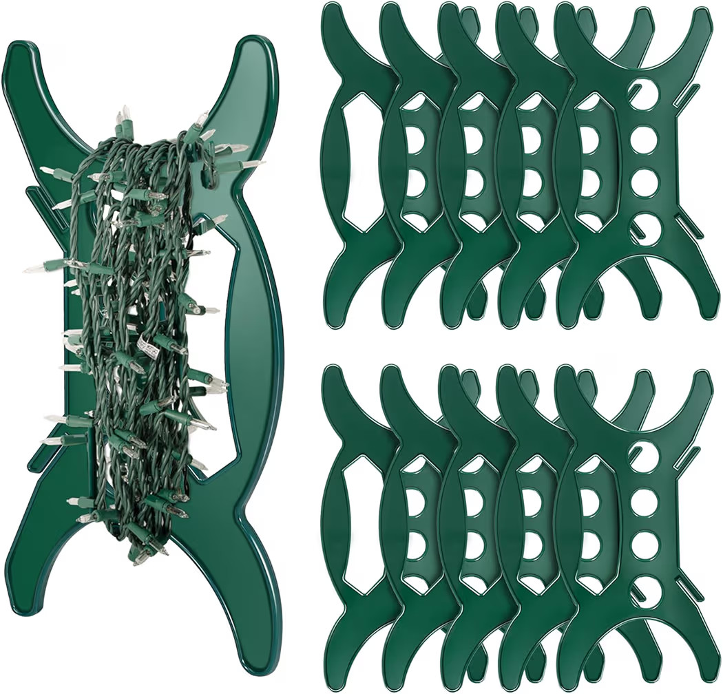 YUNVI 10 Pcs All Purpose Light Storage Holder, Christmas Light Wrap Storage Organizer, Holiday Li... | Amazon (US)