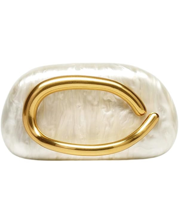 Acrylic Clutch Purse for Women Classic Round Acrylic Evening Handbag Vintage Metal Handlebars Bag... | Amazon (US)