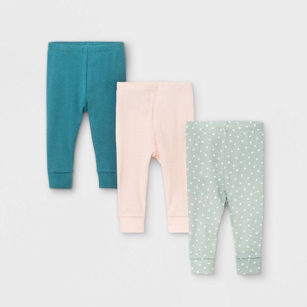 Baby Girls' 3pk Sweet Woodland Pull-On Pants - Cloud Island™ Light Pink | Target