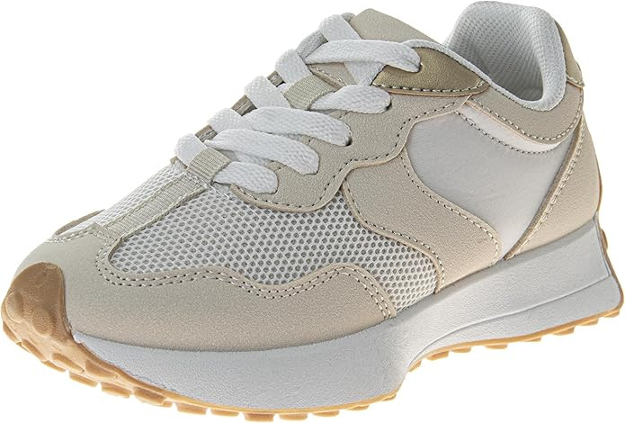 KENSIE GIRL Casual Fashion Sneakers Lace Up Shoes - Kids Athletic Shoe Lightweight Breathable Ten... | Amazon (US)