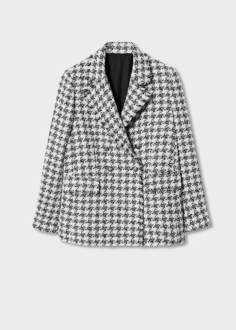 Buttons tweed blazer -  Women | Mango United Kingdom | MANGO (UK)