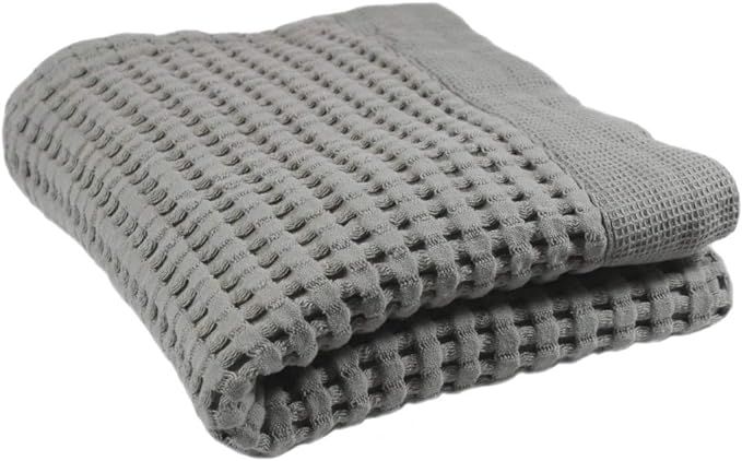 GILDEN TREE Waffle Hand Towels for Bathroom Quick Drying Lint Free Thin, Modern Style (Pewter) | Amazon (US)