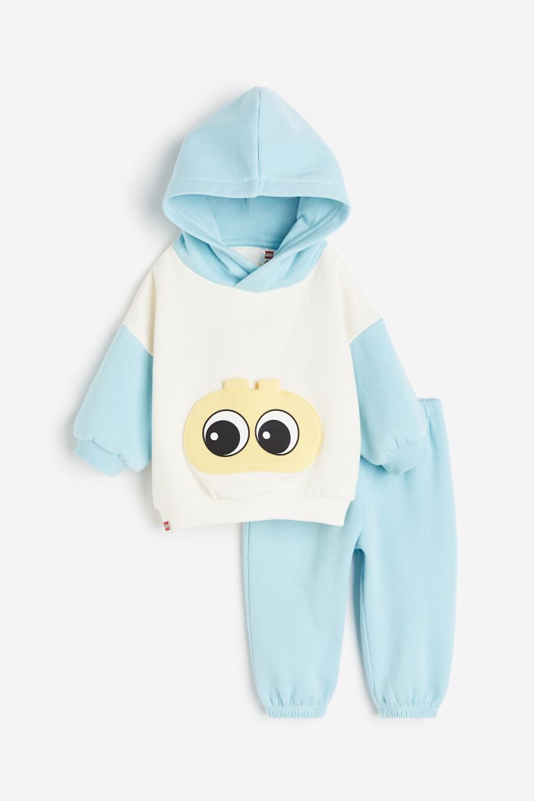 2-piece Printed Sweatshirt Set - Light turquoise/LEGO DUPLO - Kids | H&M US | H&M (US + CA)