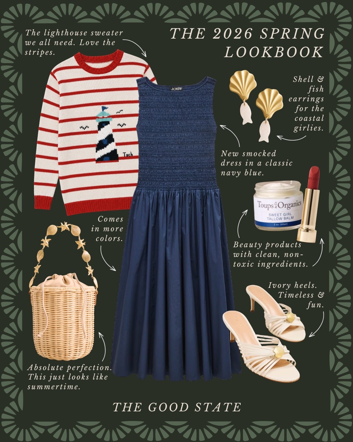 This is for the girlies planning a trip to the East Coast this summer. For the ones dreaming of warm sunshine on their skin, a light sweater and cool breeze, cobblestone streets lined with hydrangeas and sunset on a sailboat. Oh and their very own invite to the Kennedy Compound. This is for the ladies who love classic styles fit for a Kennedy. Styles that are timeless and elevated. Fun and feminine. For the ones who have their very own collection of boat totes, boat shoes and maybe even boats…? If so please share. This is for the wearers of stripes and gingham. The ones who accessorize with a cardigan over their shoulders and who are daring and chic enough to wear red lipstick on any given day. For the sunhat enthusiasts, iconic J.Crew rollneck lovers and for the lovers of all things nautical. For the ones who enjoy sailing in Newport, a picnic on the Cape Cod seashore and happy hour in Martha’s Vineyard. This collection is for you🦞 ⚓️ 🧺

#LTKSaleAlert #LTKActive #LTKootd