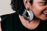 Big Grey Metallic Teardrop Tassel Earrings, Large Gray Fringe Statement Earrings Light Silver Bohemi | Amazon (US)