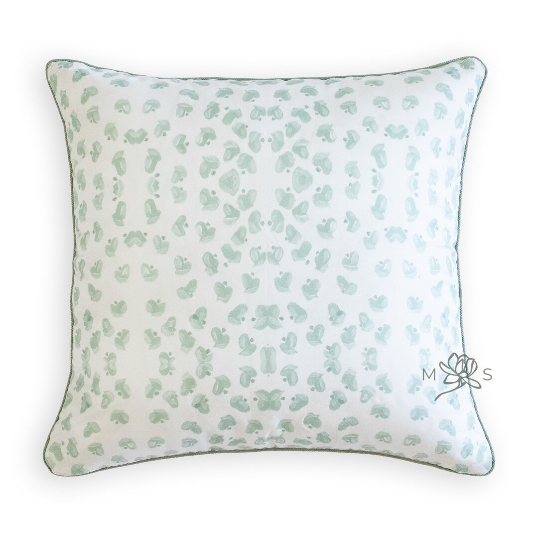 Custom Designer Linen Blue Animal Print Abstract Throw Pillow Cover, Newton Pillow Cover, Blue | Etsy (US)