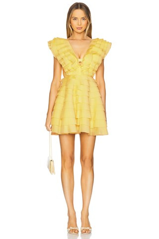 Aje Reflection Mini Dress in Acacia Yellow from Revolve.com | Revolve Clothing (Global)