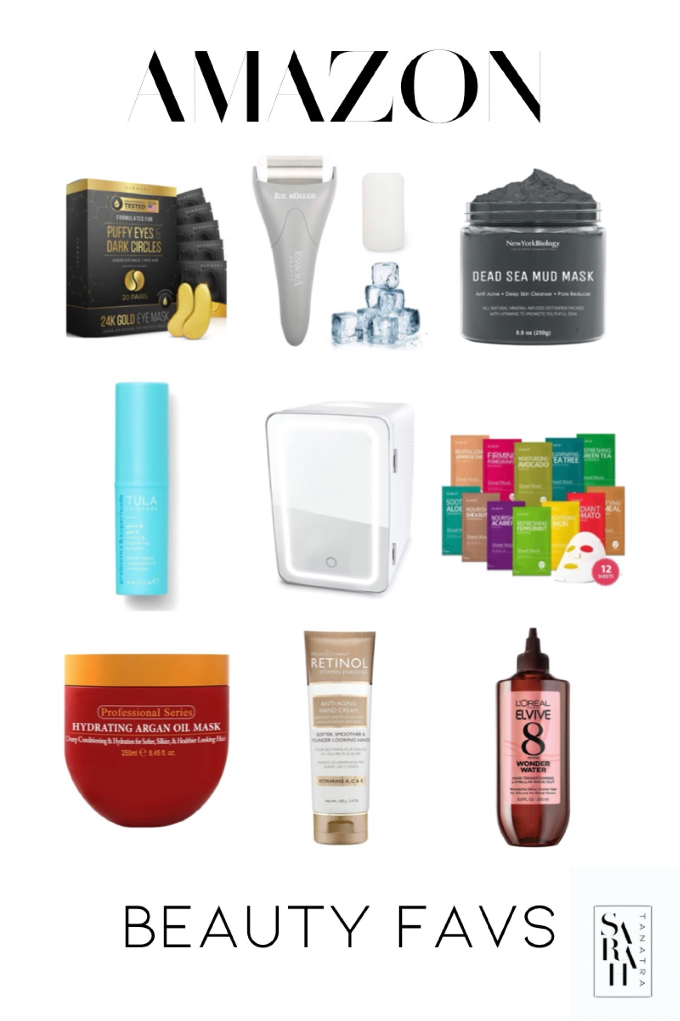 Amazon beauty favorites 

Mud mask 
Ice roller 
Skincare refrigerator 
Face masks 
Tula 
Hair mask 
Retinol hand cream 
Anti aging
Hair serum 

#LTKbeauty #LTKunder100 #LTKSeasonal