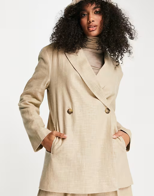 Topshop linen weekend blazer in neutral | ASOS | ASOS (Global)