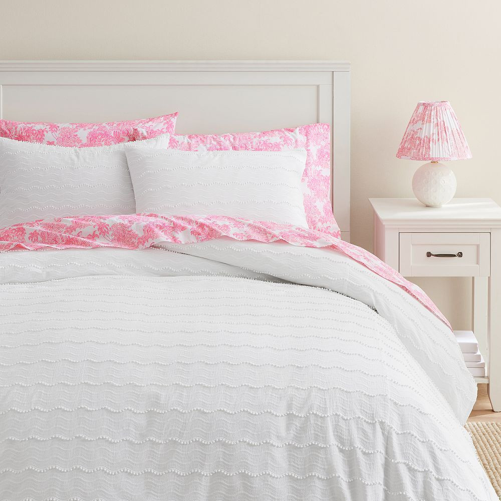 Lilly Pulitzer Mini Pom Waves Duvet Cover | Pottery Barn Teen