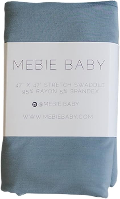 Mebie Baby Dusty Blue Stretch Swaddle Blanket, Modern and Neutral Baby Blanket for Newborns (0-3 ... | Amazon (US)