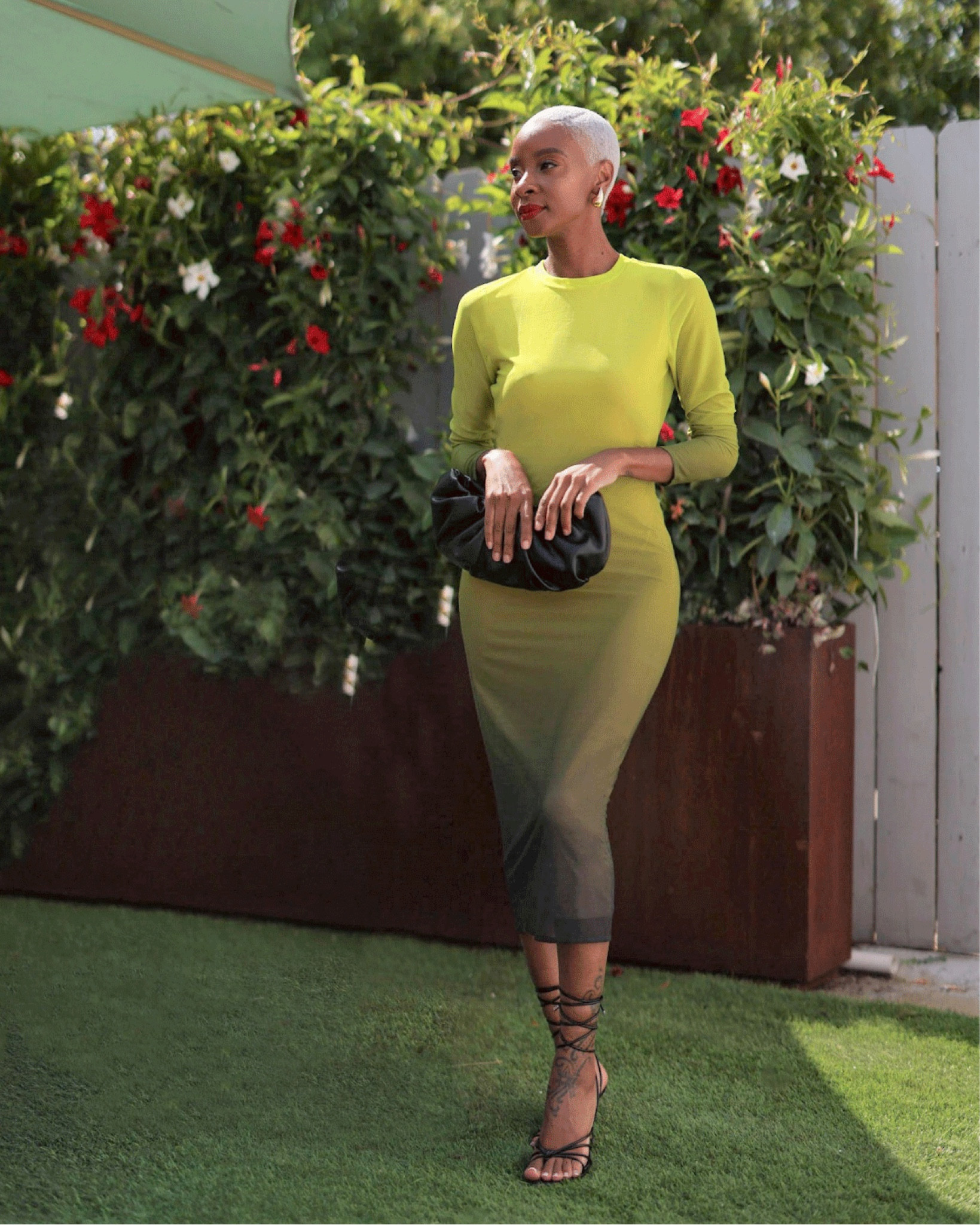 neon ombre dress Neon green and neon turquoise gradient, Ombre." A-Line Dress for Sale by  marinaklykva
