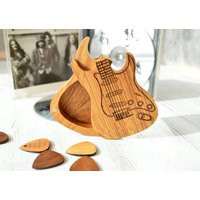 Guitar Pick Box Personalized Gift For Player, Picks Holder Christmas Gifts, Engraved Case Birthday Gifts | Etsy (US)