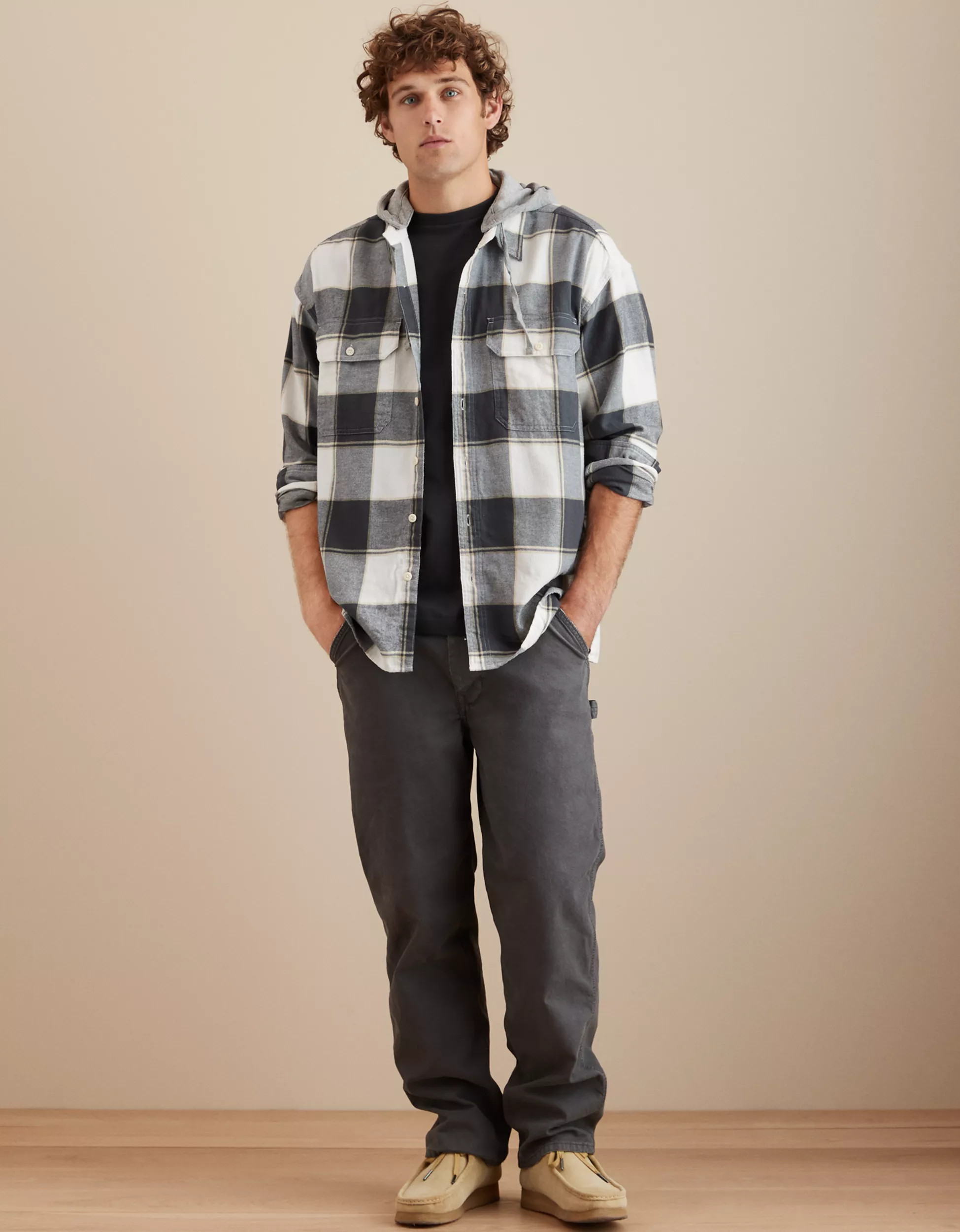 AE Hooded Flannel Shirt | American Eagle Outfitters (US & CA)