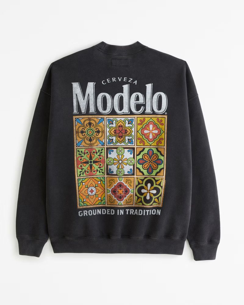 Abercrombie & Fitch Men's Modelo Graphic Crew Sweatshirt in Black - Size S | Abercrombie & Fitch (US)