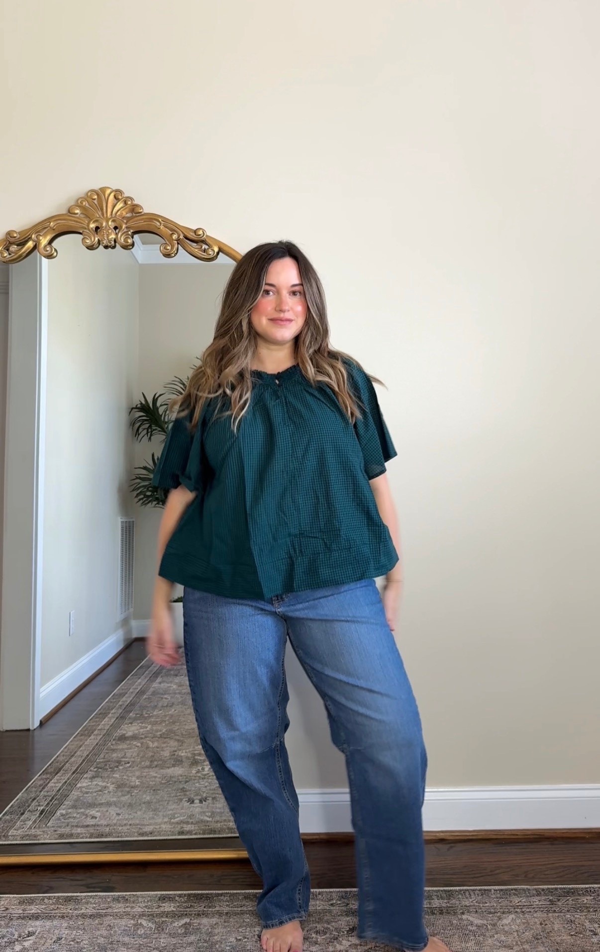 Top L
Pants 12, sized up

#LTKSaleAlert #LTKMidsize #LTKootd