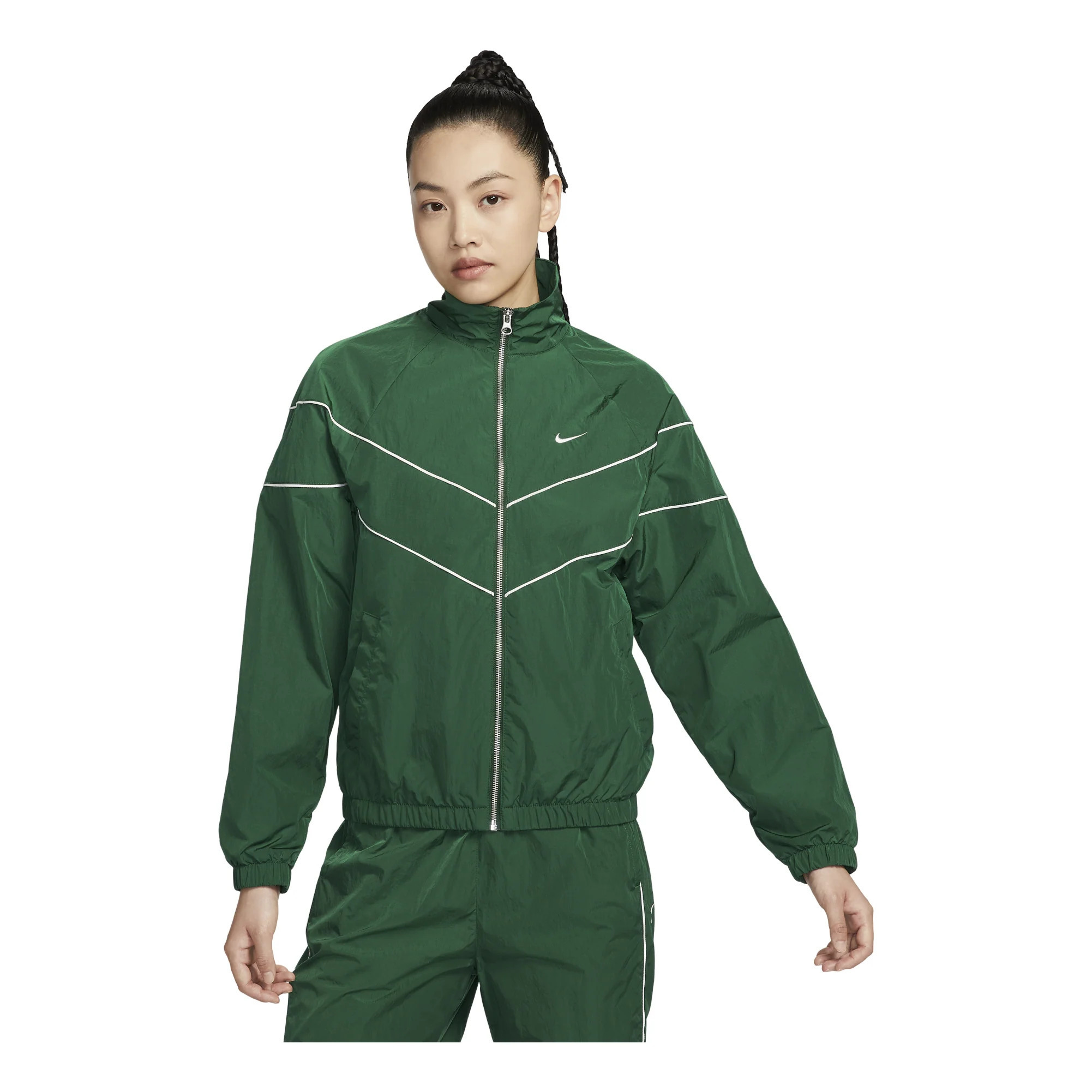 (WMNS) Nike Windrunner Woven Full Zip Jacket Asia Sizing 'Green' FV6305-300 | KICKS CREW