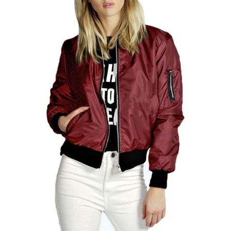 Woshilaocai Army Green Black Red Bomber Jacket Women Autumn Classic Simple Jacket Veste Femme Korean | Walmart (US)