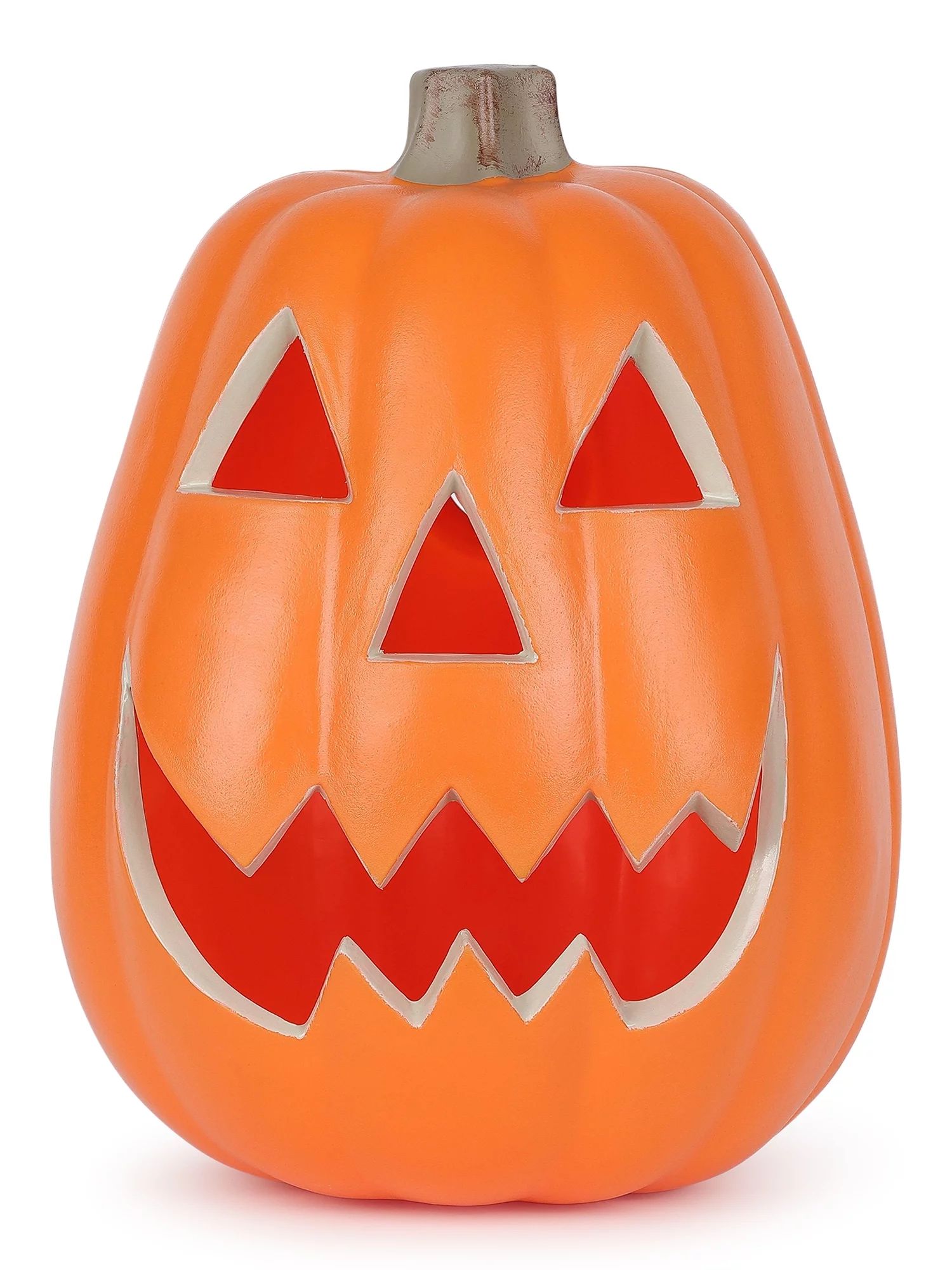 Halloween Light-Up Polypropylene Jack-O'-Lantern Decoration, Orange, 9 in x 9 in x 11 in, by Way ... | Walmart (US)