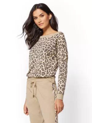 Soho Street - Leopard-Print Sweatshirt | New York & Company