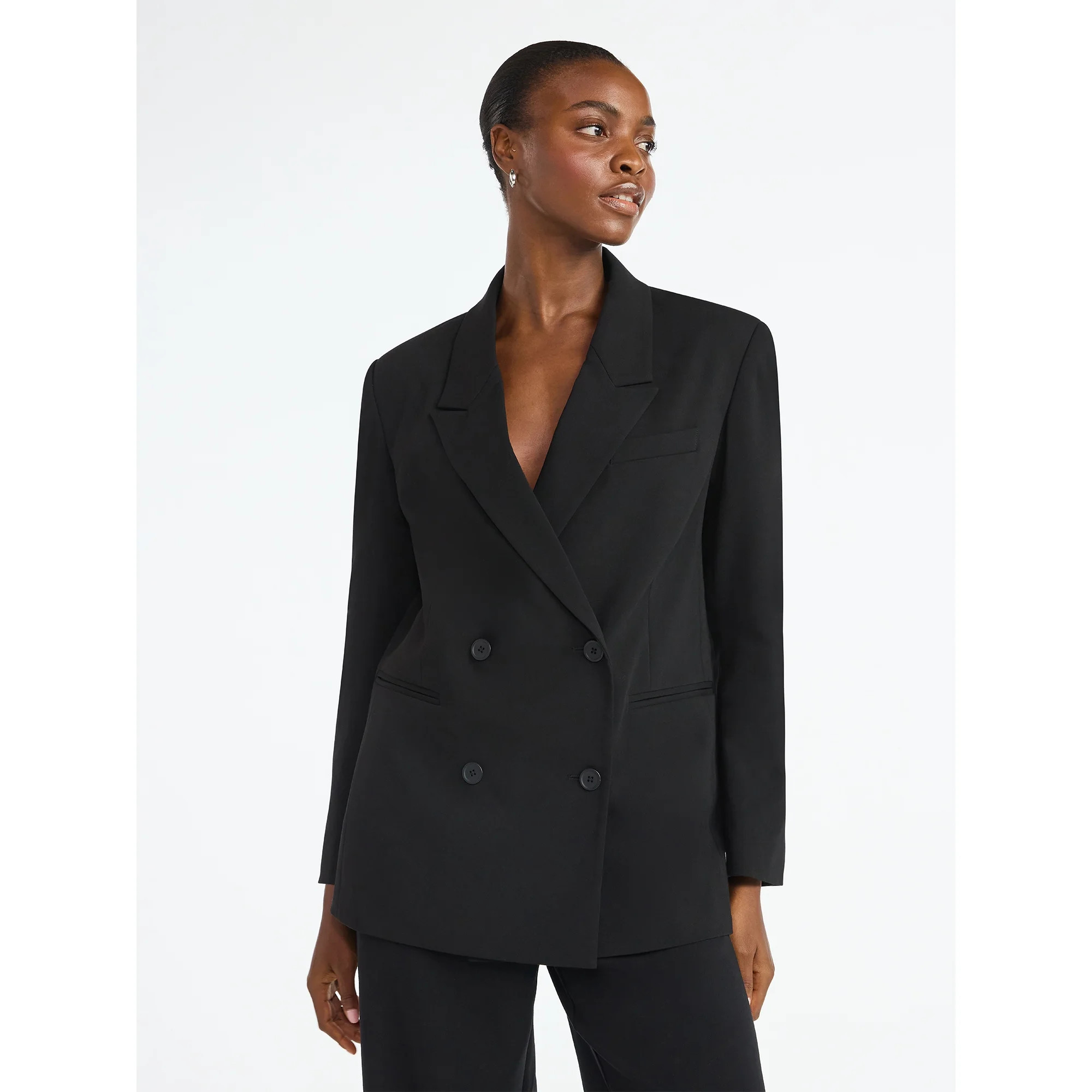 Scoop Women’s Oversized Double Breasted Blazer, Sizes XS-XXL | Walmart (US)